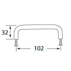 D Handle Chrome 102mm Centres