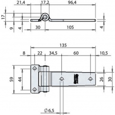 135 x 60 S/S Hinge