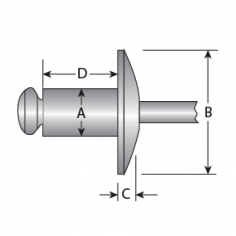 Marson Rivet 3/16" AL/ST LF