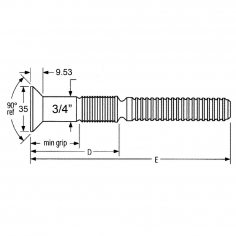 3/4'' C50L Flush Head Black Steel