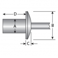 5/32'' Closed End Aluminium Body / Steel Mandrel