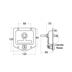 Drop "T" Lock  S/Steel  8mm Shaft