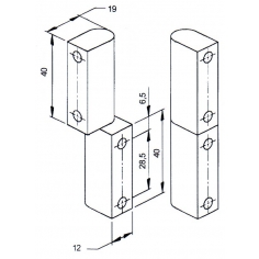Hinge Solid Brass 4019