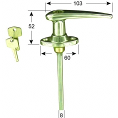 "L" Chrome Handle Front Fix Locking Heavy Duty