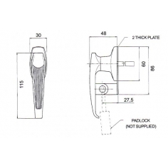"L" Chrome Handle Pad Locking