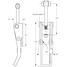 Ojop 804 ZP Steel Over Centre Catch
