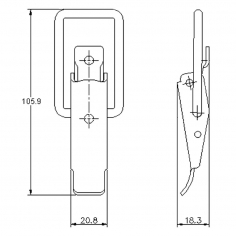 Over Centre Catch Black Coated