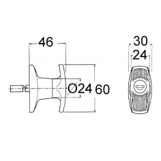 "T" Chrome Handle Small Front Fix Locking