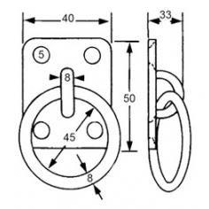Tie Down Eye Plate & Ring 8mm