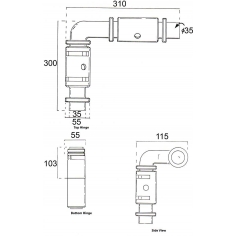 Tipper Swing Hinge Kit 35mm