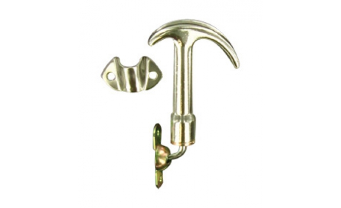 Chrome Bonnet Catch & Clip Bent Base Mount