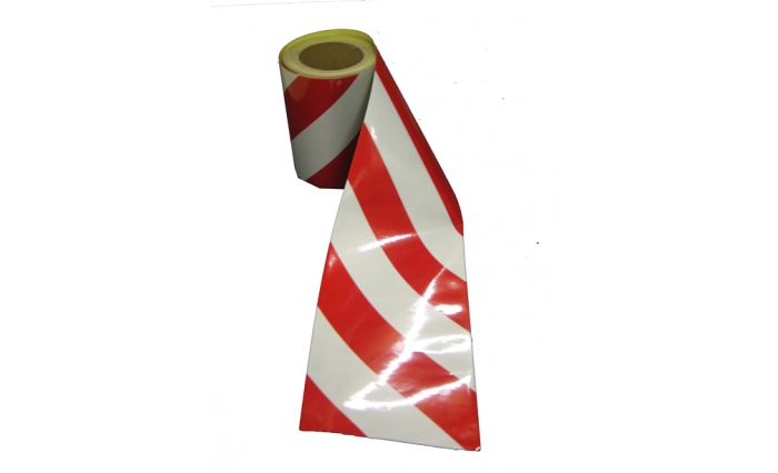 White & Red Reflective Tape 150mm